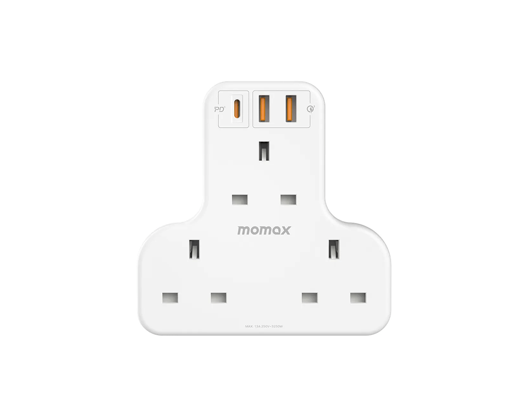 Momax 3-Outlet T-Shaped Extension Socket With USB-(US6UKW) in Qatar Momax 3-Outlet T-Shaped Extension Socket With USB-(US6UKW) in Qatar
